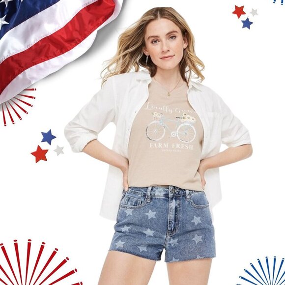 NWT Vigoss® Stars ACE 3" High Rise Denim Shorts | Size 26 - Picture 15 of 15